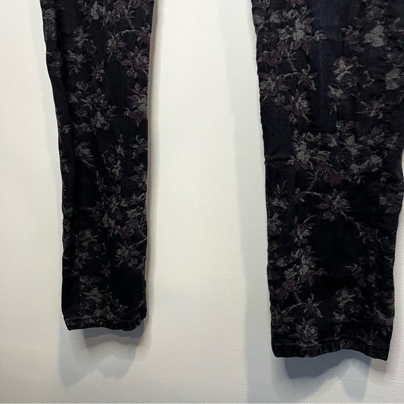 Hudson Collin Skinny Midrise Jeans Size 28 Black/purple Floral Pattern - Picture 3 of 9